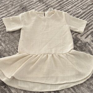 H&M Cream Textured Kids Dress